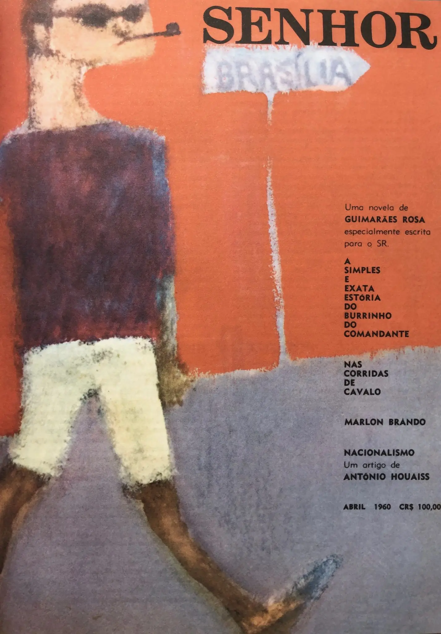 Capa de revista com figura humana correndo e texto em destaque.