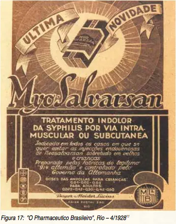 Cartaz publicitário em preto e branco anunciando tratamento indolor da sífilis.