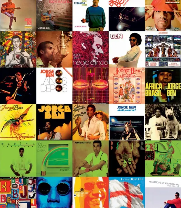 Collage de capas de álbuns musicais variadas em cores e estilos.