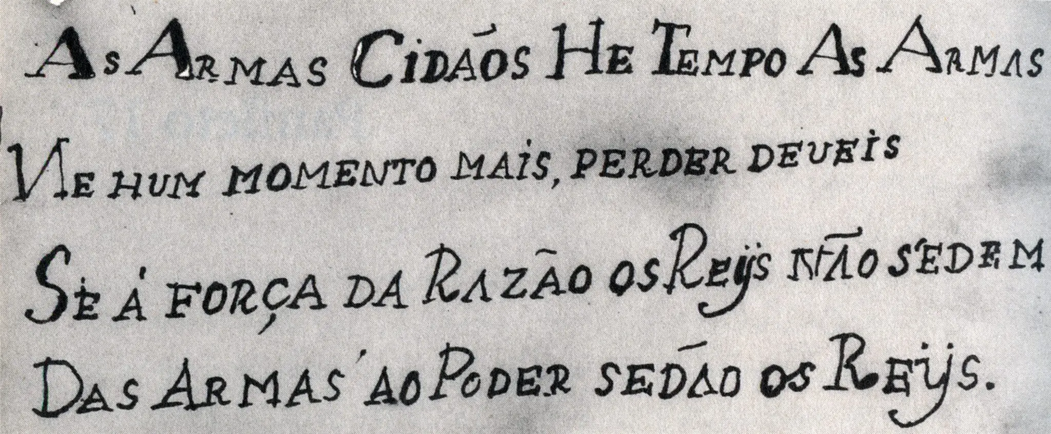 Panfleto antigo em português, texto vertical e cursivo.