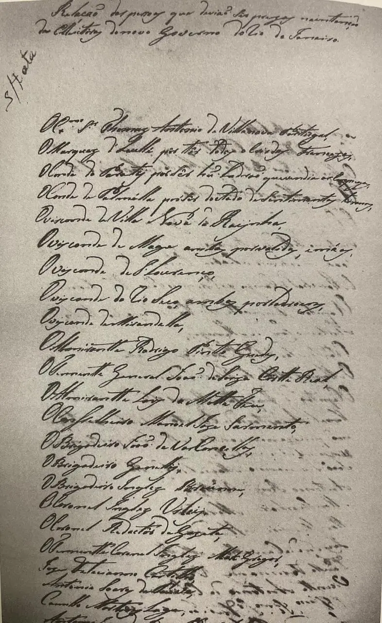 Documento antigo em preto e branco, com nomes em letra gótica.