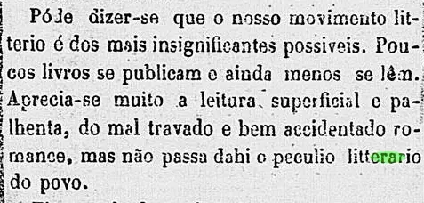 Jornal antigo com texto em destaque sobre literatura popular.