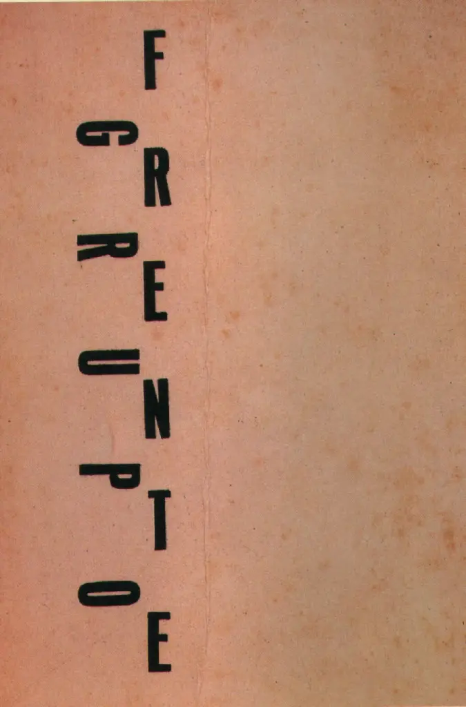 Cartaz antigo com destaque para as letras "FRENTES" em bege.