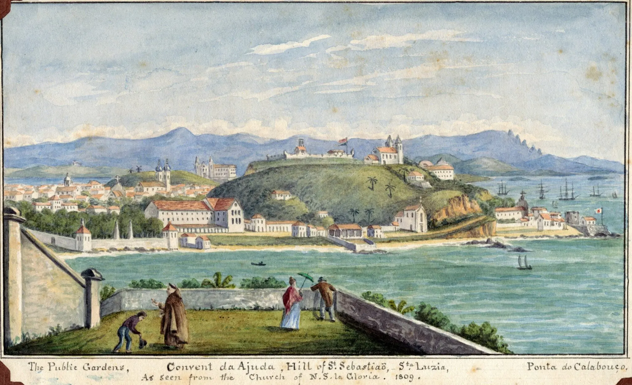 Pintura de São Sebastião do Rio de Janeiro, vista do Convento da Ajuda.