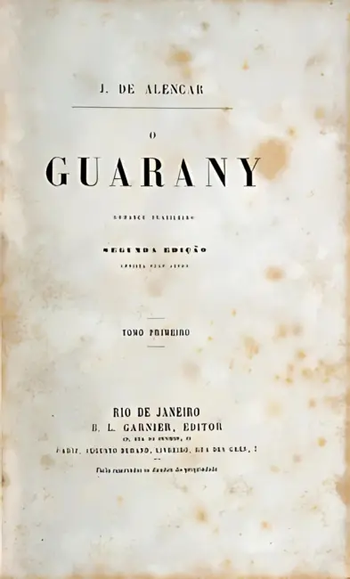 Capa preto e branco de "O Guarany" de J. de Alencar