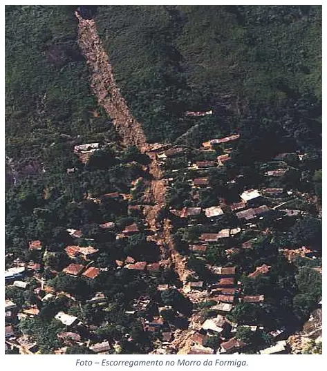 Fotografia aérea de área rural com casas dispersas e vegetação densa.