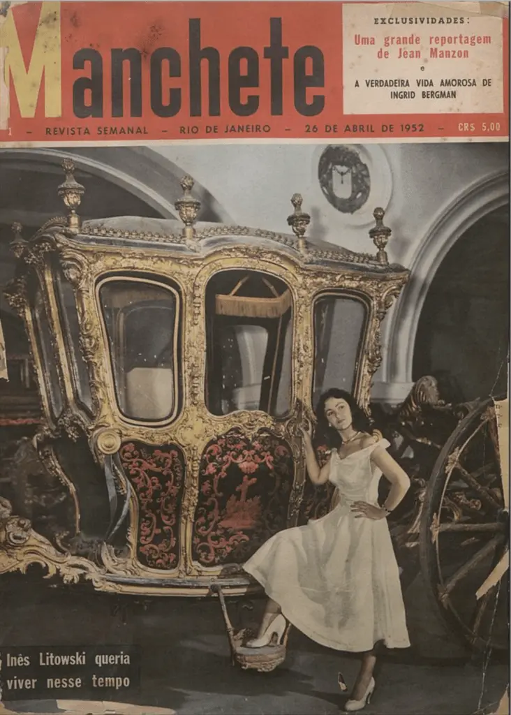 Capa de revista Manchete de 1952 com reportagem sobre Ingrid Bergman.