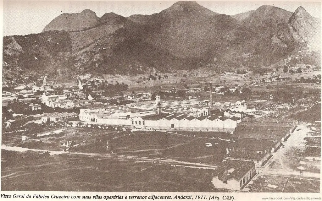 Fotografia histórica de fábrica e vilas operárias, 1911.