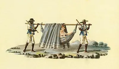 Senhora viajando de rede, Joaquim Cândido Guillobel, 1814
