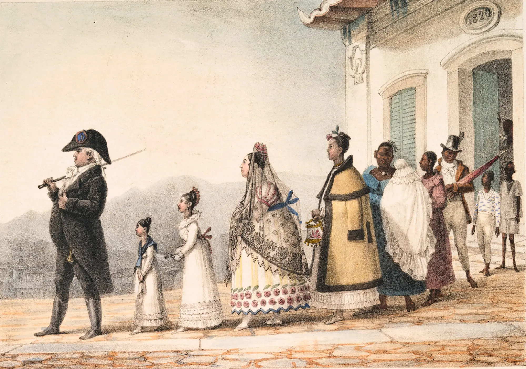 Um funcionário do governo a passeio com sua família, Jean-Baptiste Debret, c.1823