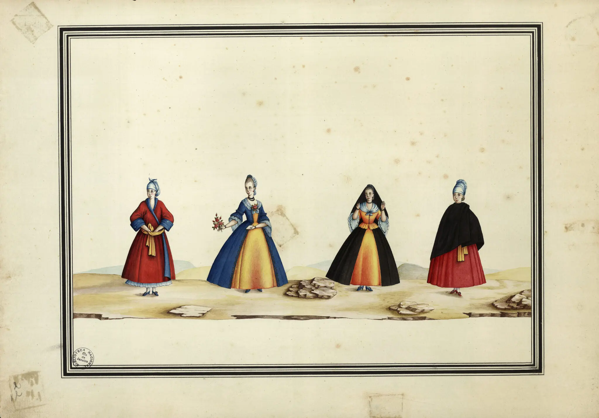 [Trajes femininos - 03], Carlos Julião. Fundação Biblioteca Nacional.