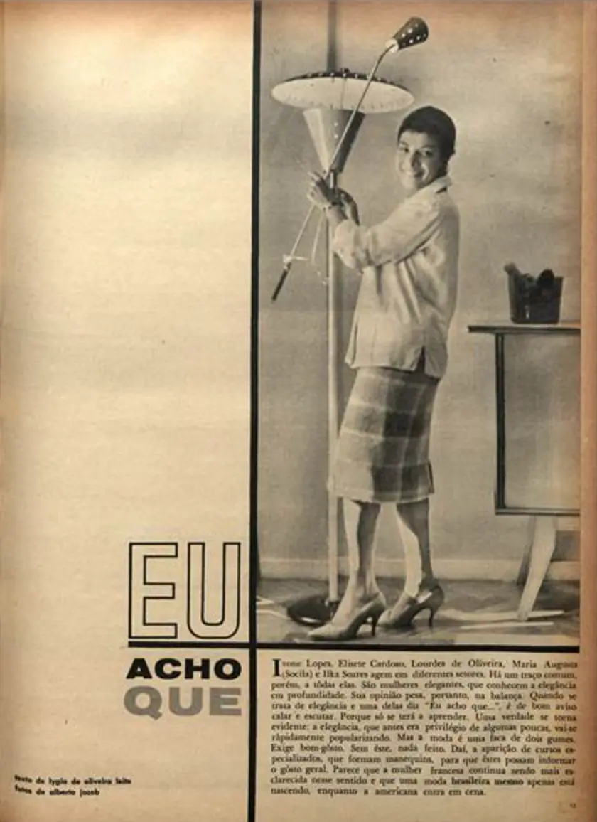 “Eu acho que”, Elizeth Cardoso na revista Joia, agosto de 1961, texto de Lygia de Oliveira Leite, fotos de Alberto Jacob