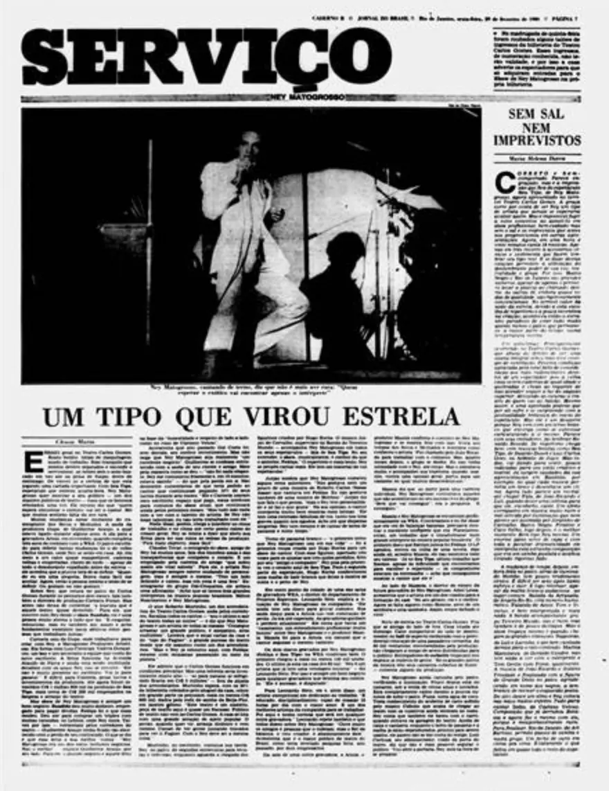 “Um tipo que virou estrela”, texto de Cleusa Maria, Caderno B, Jornal do Brasil, 29/02/1980