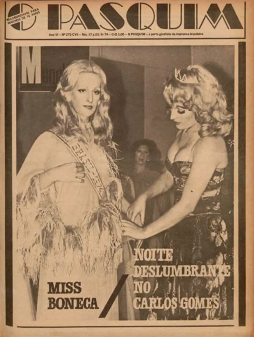 “Miss Boneca/ Noite deslumbrante no Carlos Gomes”, O Pasquim, Rio, 17 a 23/09/1974