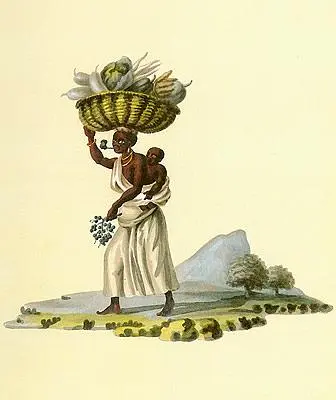 Negra vendedora de quinquilharias, aquarela de Joaquim Candido Guillobel, 1814