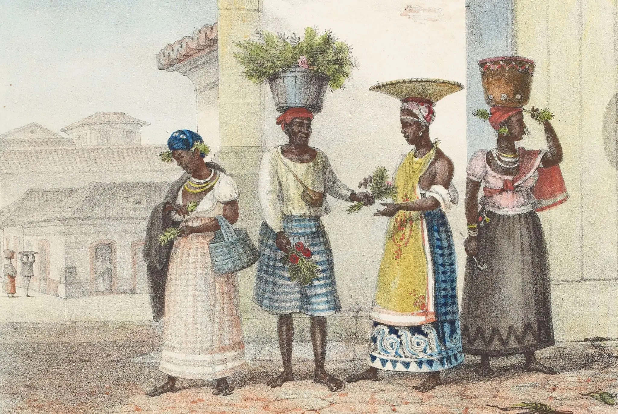 Vendedor de arruda [Vendeur d’herbe de ruda], Jean-Baptiste Debret, litografia, 1839