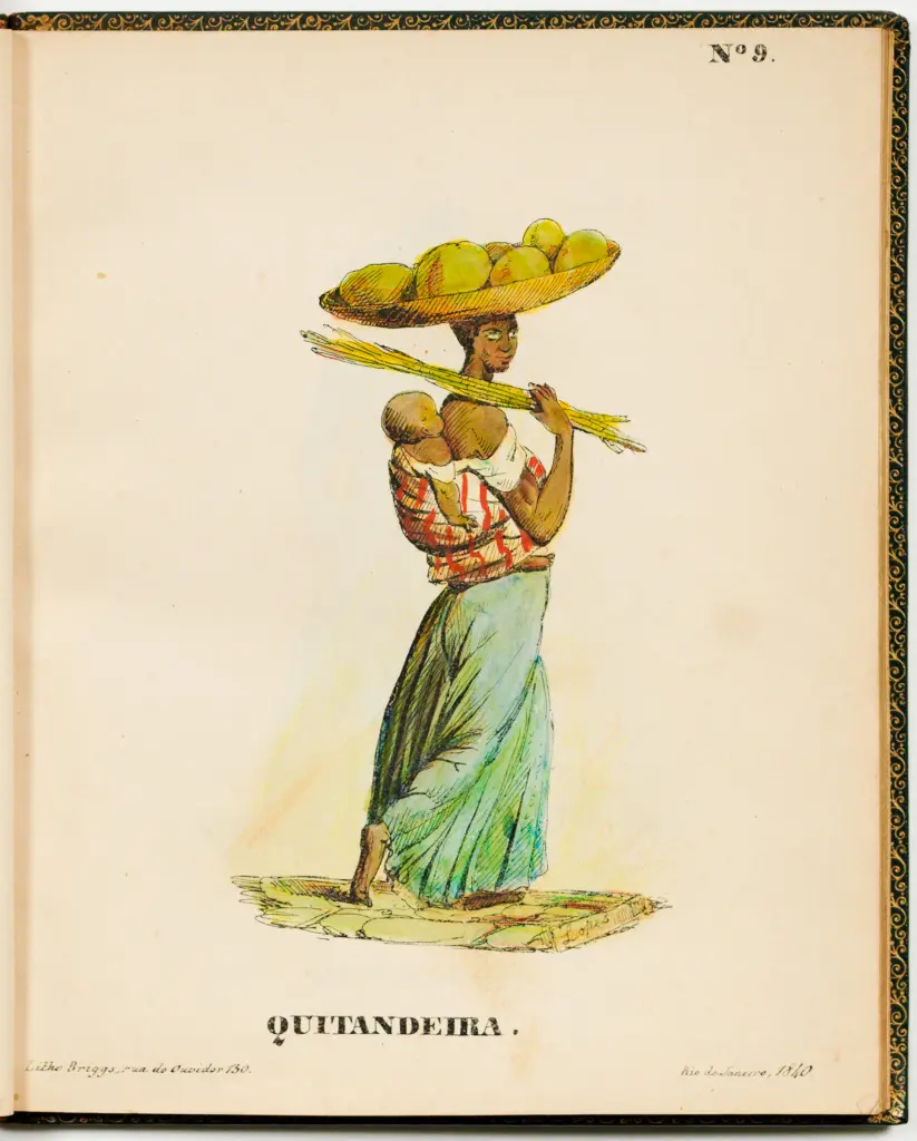 Quitandeira, gravura a partir do desenho de Joaquim Lopes de Barros Cabral Teive, 1840, Instituto Moreira Salles