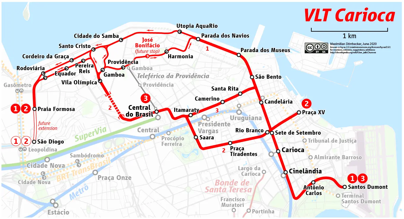 Mapa do VLT carioca