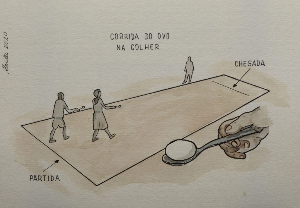 Três fases - Corrida do ovo na colher (brincadeira em casa) 